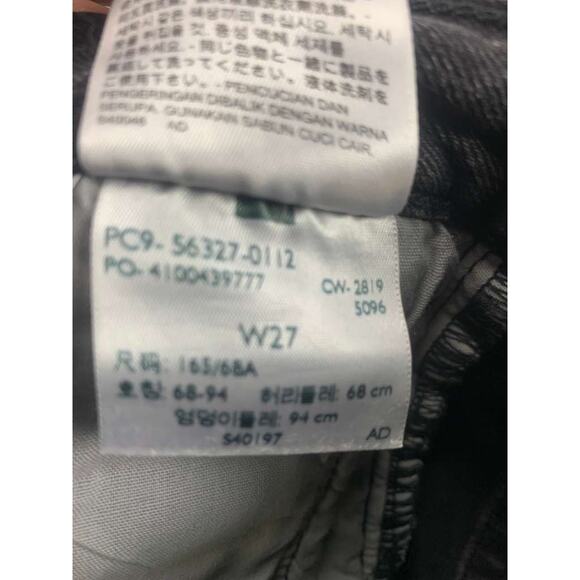 Levi’s 501 Cutoff Shorts Women 27 Black Frayed Hem Button Fly Five Pocket - Picture 4 of 10